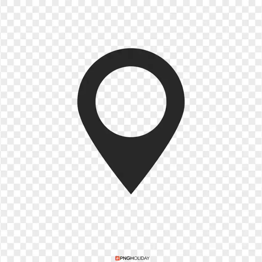Dark Location Marker with Hollow Center PNG
