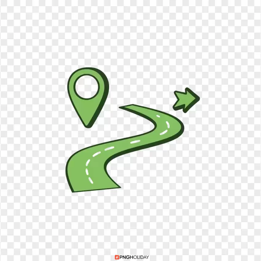 Green Flowing Route Line