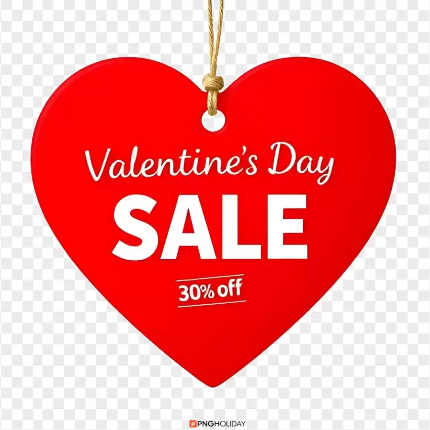 Hanging Heart Valentine's Day Sale 30% PNG