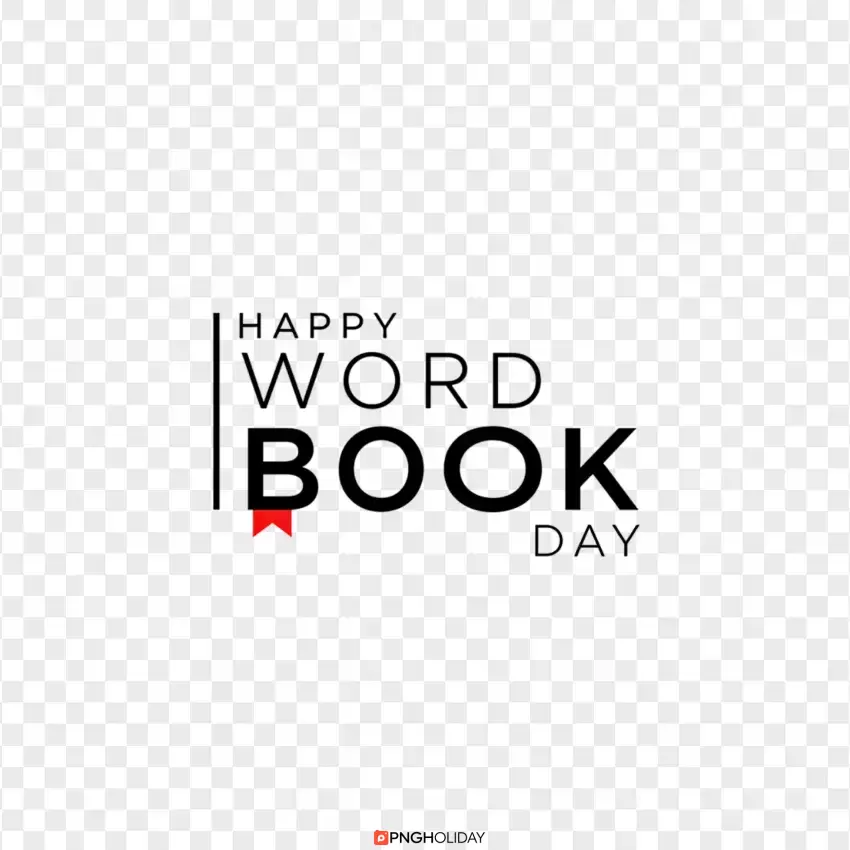 Happy World Book Day Modern Typography PNG